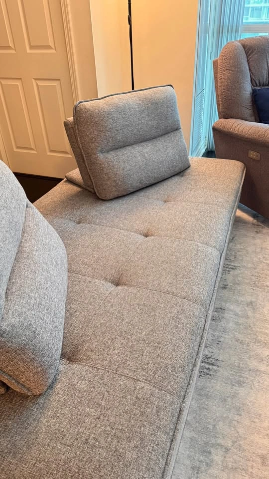 Contemporary Modular Grey Couch with Movable Backrests - photo 2