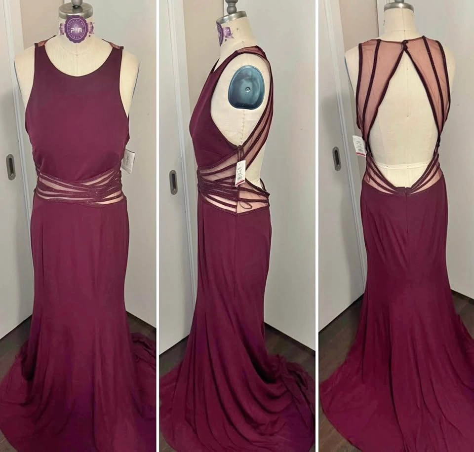Ladies Size 14 Merlot Evening Dress - New With Tags