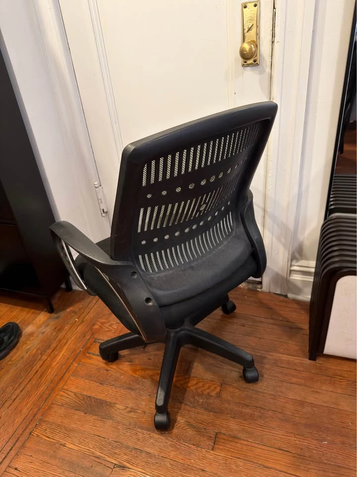 Swiveling Office Chair with Padded Seat in Black/Grey - photo 2