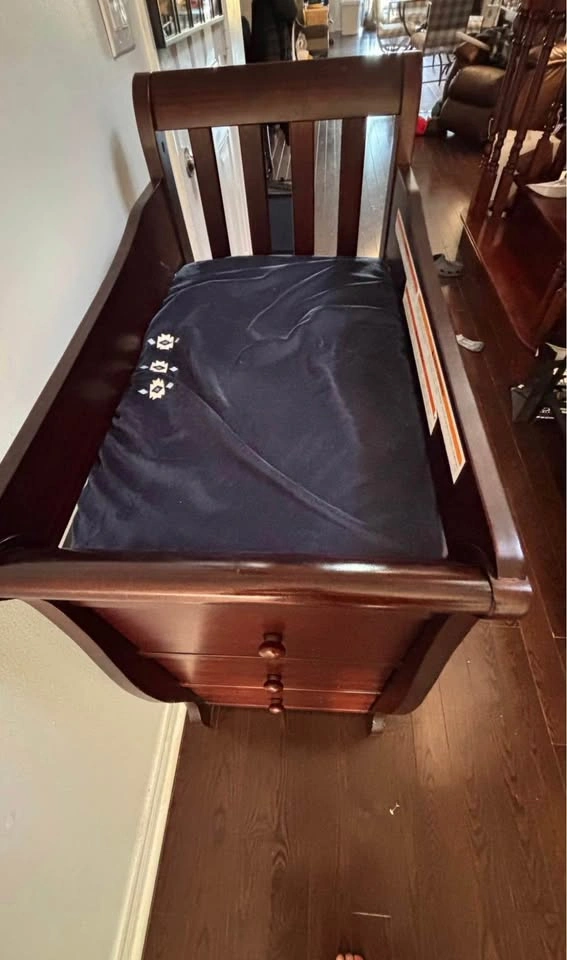 Sleigh Style Baby Changing Table with Drawers - photo 2