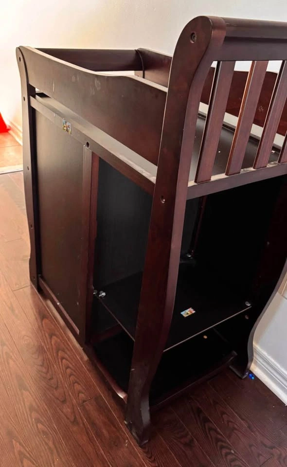 Sleigh Style Baby Changing Table with Drawers - photo 3