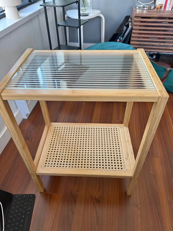 Rattan Bamboo Side Table