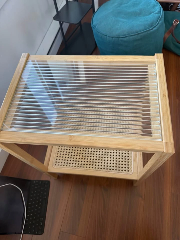 Rattan Bamboo Side Table - photo 2