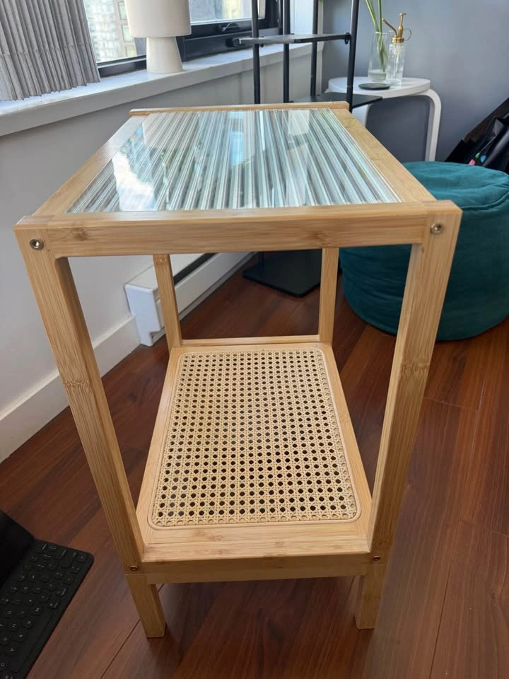 Rattan Bamboo Side Table - photo 3
