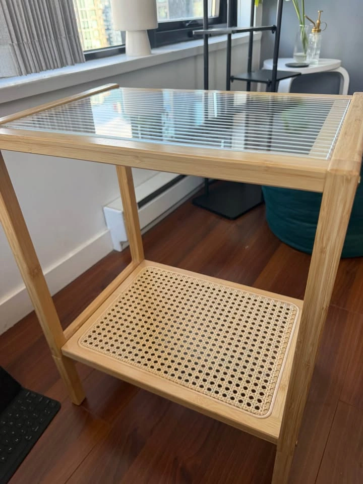Rattan Bamboo Side Table - photo 4