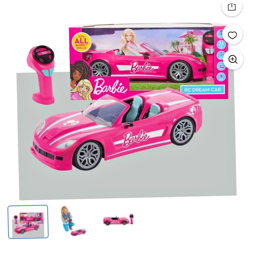 Barbie Remote Control Pink Convertible Car