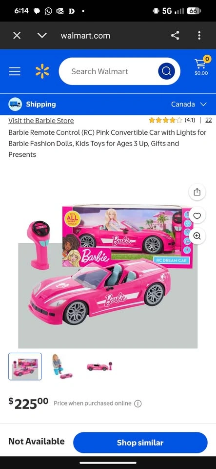 Barbie Remote Control Pink Convertible Car - photo 2