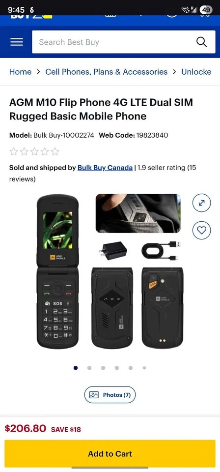AGM M10 4G Flip Phone