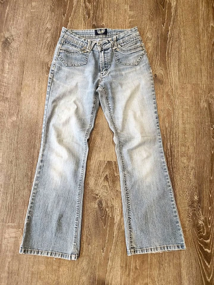 Y2K Angels Flared Light Wash Jeans