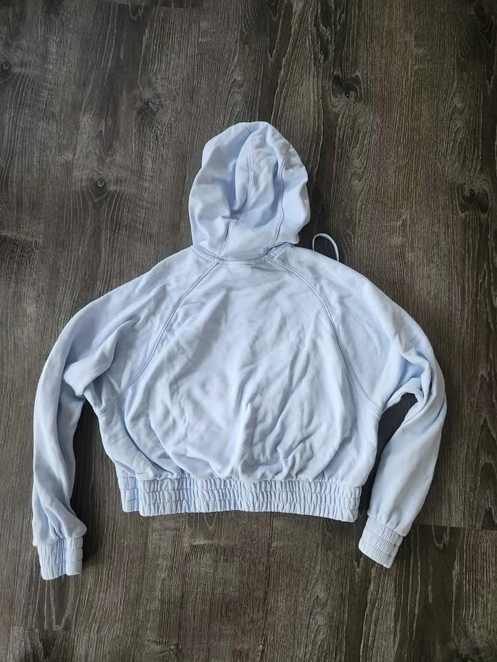 Nike Air Light Blue Women's Fleece Cropped Hoodie - Size Medium - photo 3