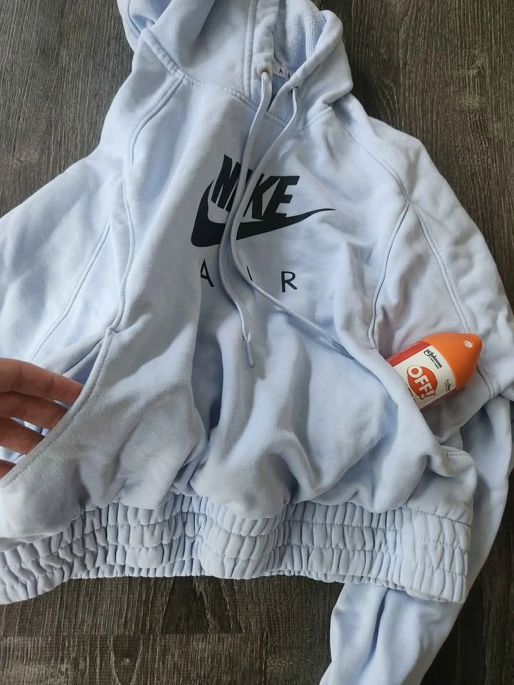 Nike Air Light Blue Women's Fleece Cropped Hoodie - Size Medium - photo 4