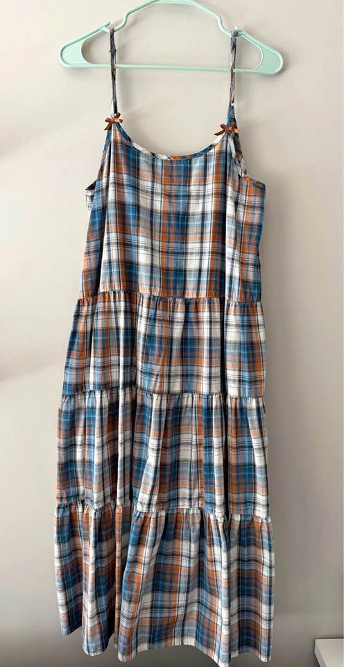 Kutir Plaid Midi Dress from Japan Fits Up To Medium