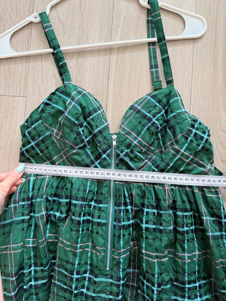 Plaid Green Dress from Japan Brand Pageboy - Fits Like A Size Sm - photo 4