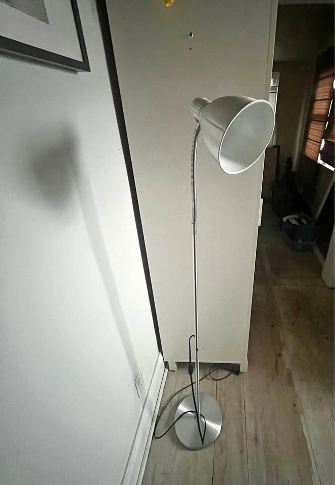IKEA LERSTA Floor/Reading Lamp – Aluminum/Chrome Effect