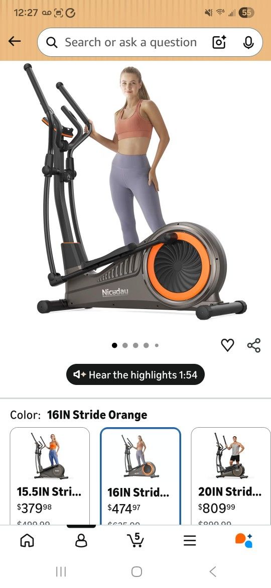 Niceday Elliptical Indoor/Outdoor 16in Stride 500lbs - photo 5