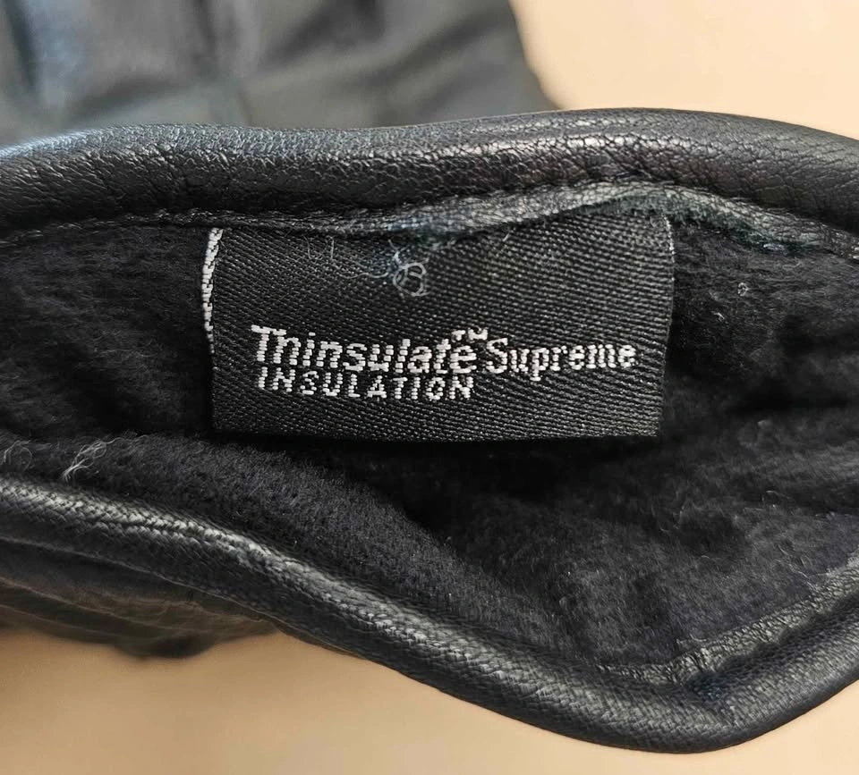 Black Genuine Leather Gloves with 3M Thinsulate - Men's M/Women' - photo 3