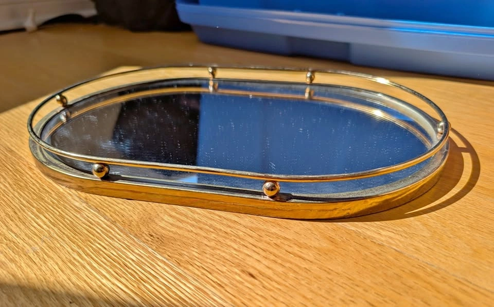 Vintage Brass Mirror Tray