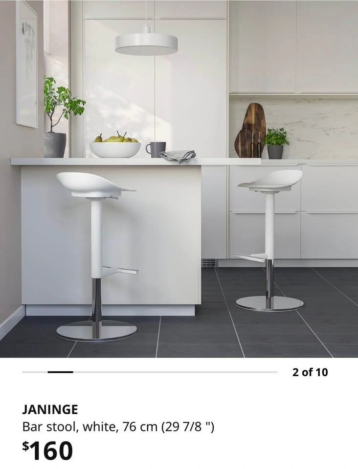 IKEA JANINGE Bar stool, white, 2