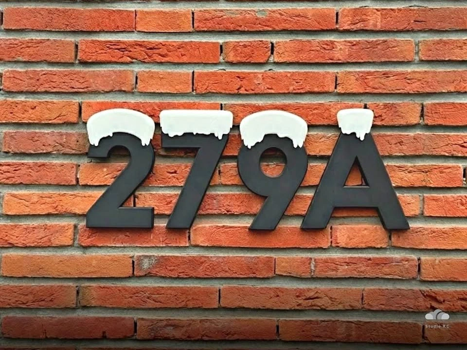 Custom Snow-Topped House Numbers and Letters