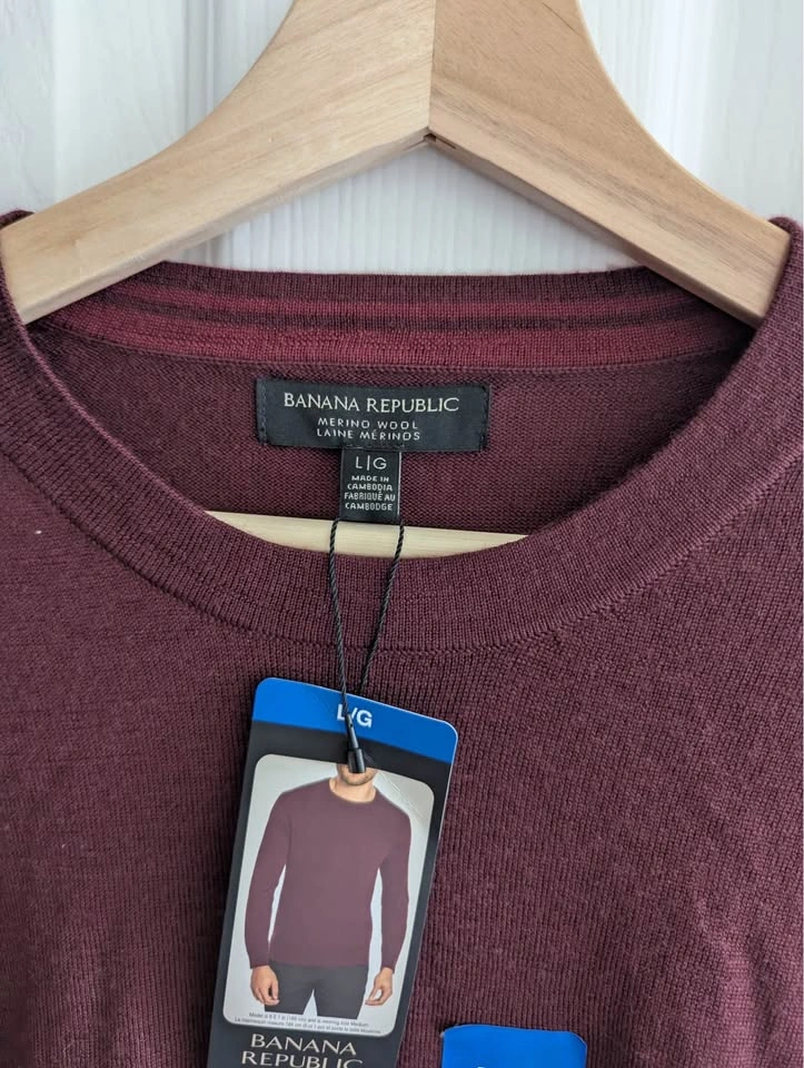 BNWT Men’s L Banana Republic Merino Wool Sweater - photo 3