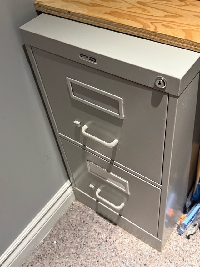 Twin set of Staples 2-Drawer Filing Cabinets