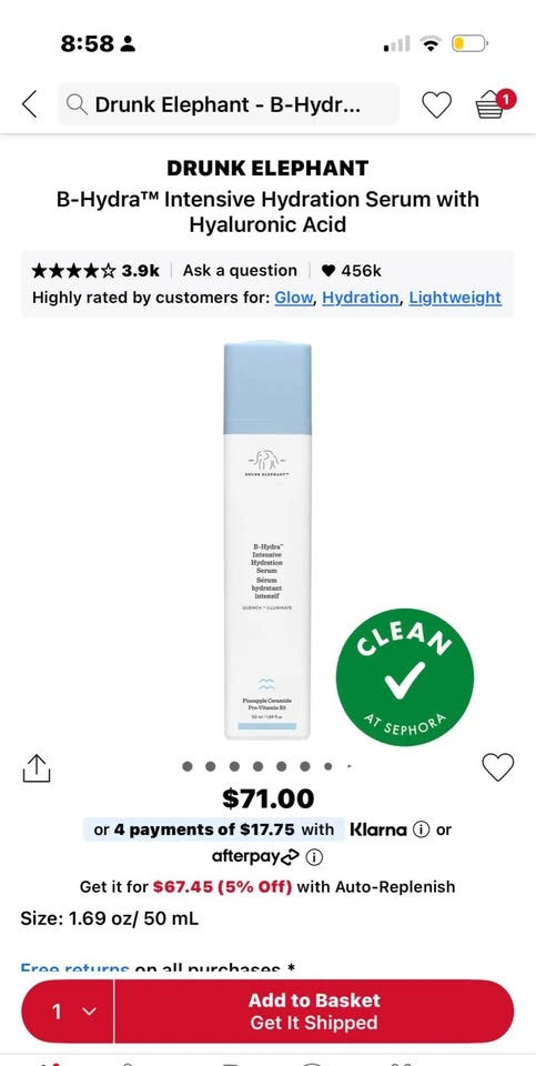 Drunk elephant B hydra intensive hydration serum - photo 3