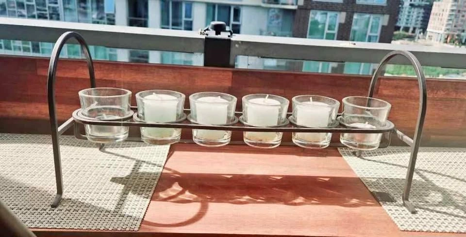Metal & Glass Candle Holder