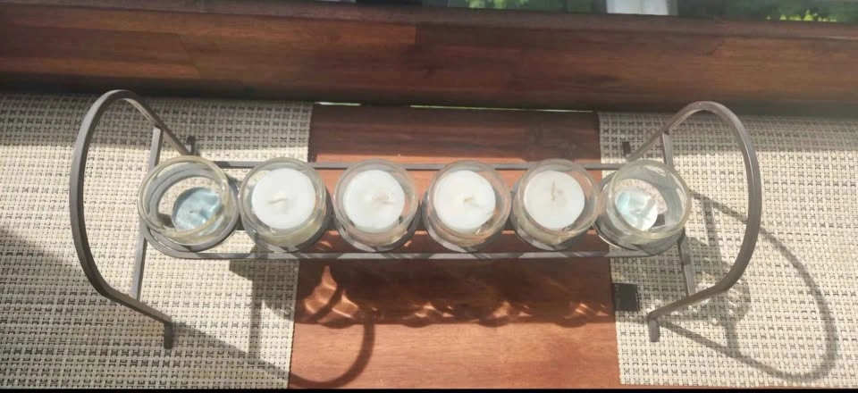Metal & Glass Candle Holder - photo 2