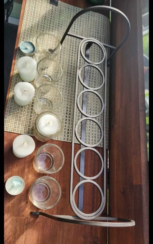 Metal & Glass Candle Holder - photo 4