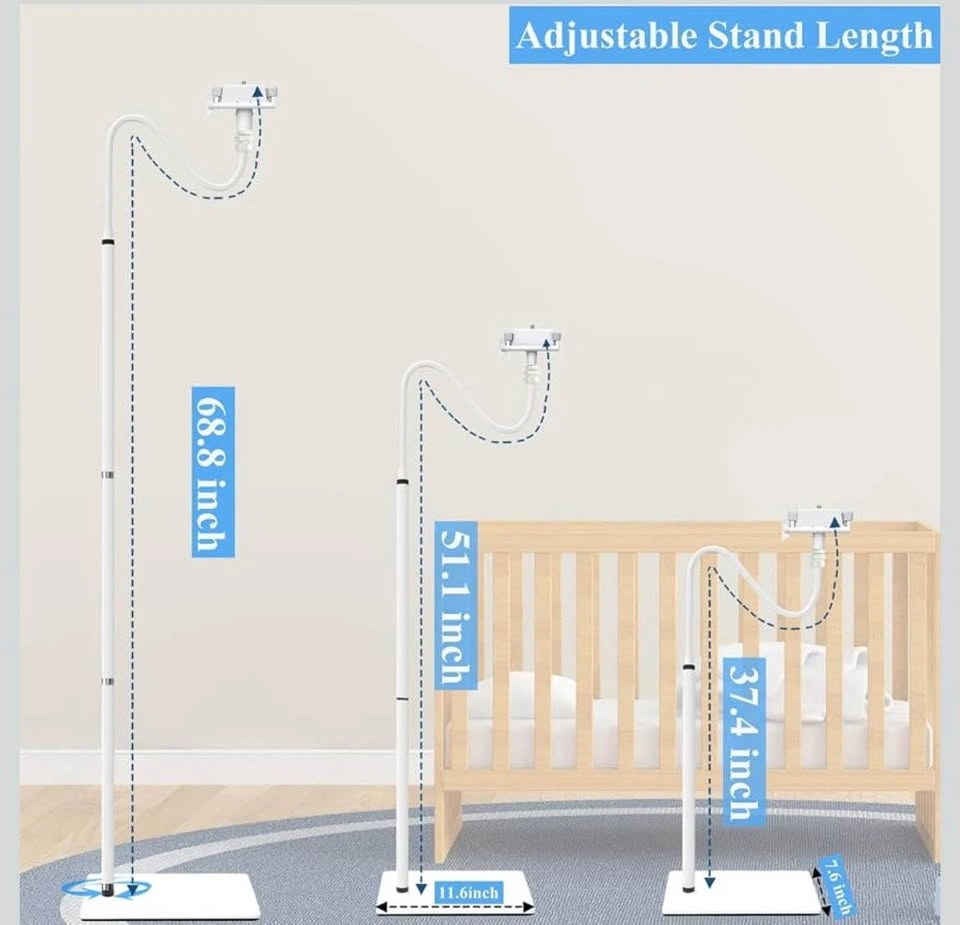 New Baby Monitor Floor Stand – Adjustable Gooseneck Holder