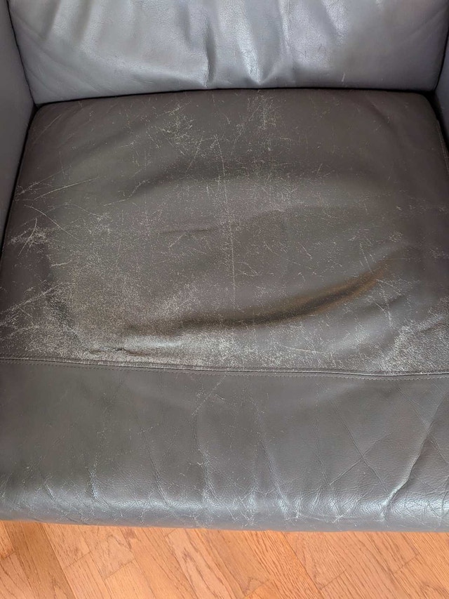 Grey Leather Armchair