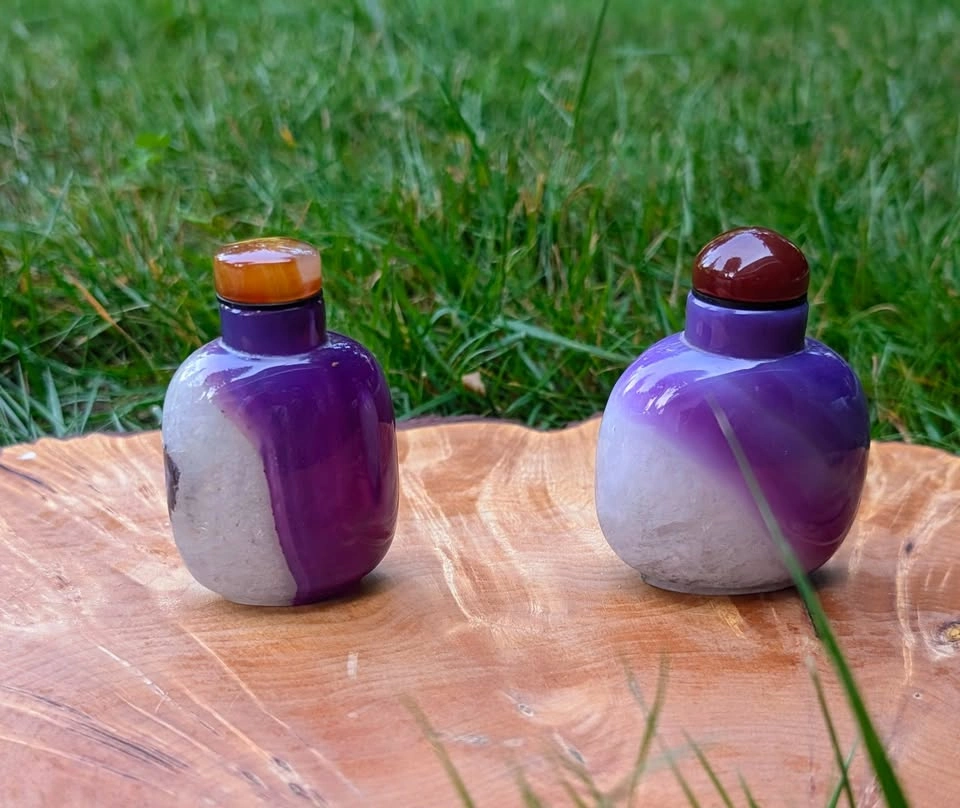 Large Hollowed Purple Druzy Agate Snuff Bottles - LOT 5 - photo 2