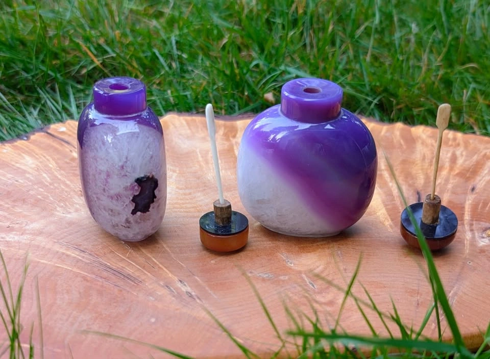 Large Hollowed Purple Druzy Agate Snuff Bottles - LOT 5 - photo 3