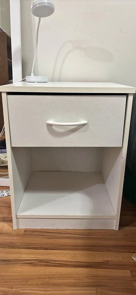 MOVING SALE White Nightstand with Drawer