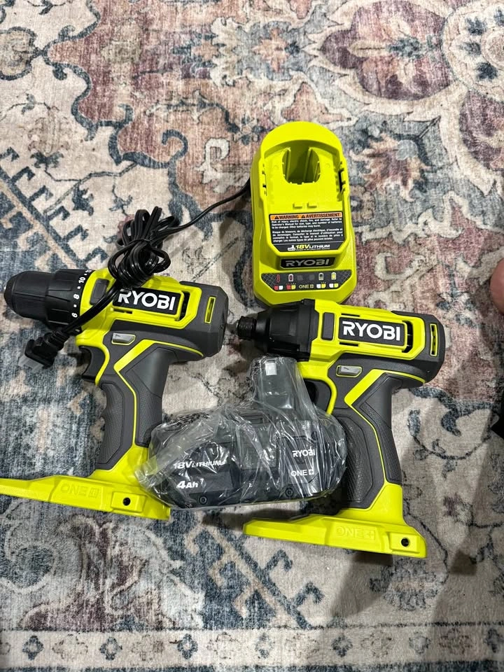 Ryobi 18v drill driver and impact drill with battery and charger