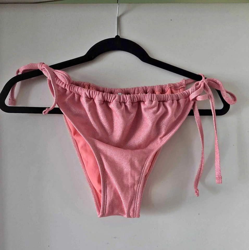 Pink Shimmer Side-Tie Bikini Bottom