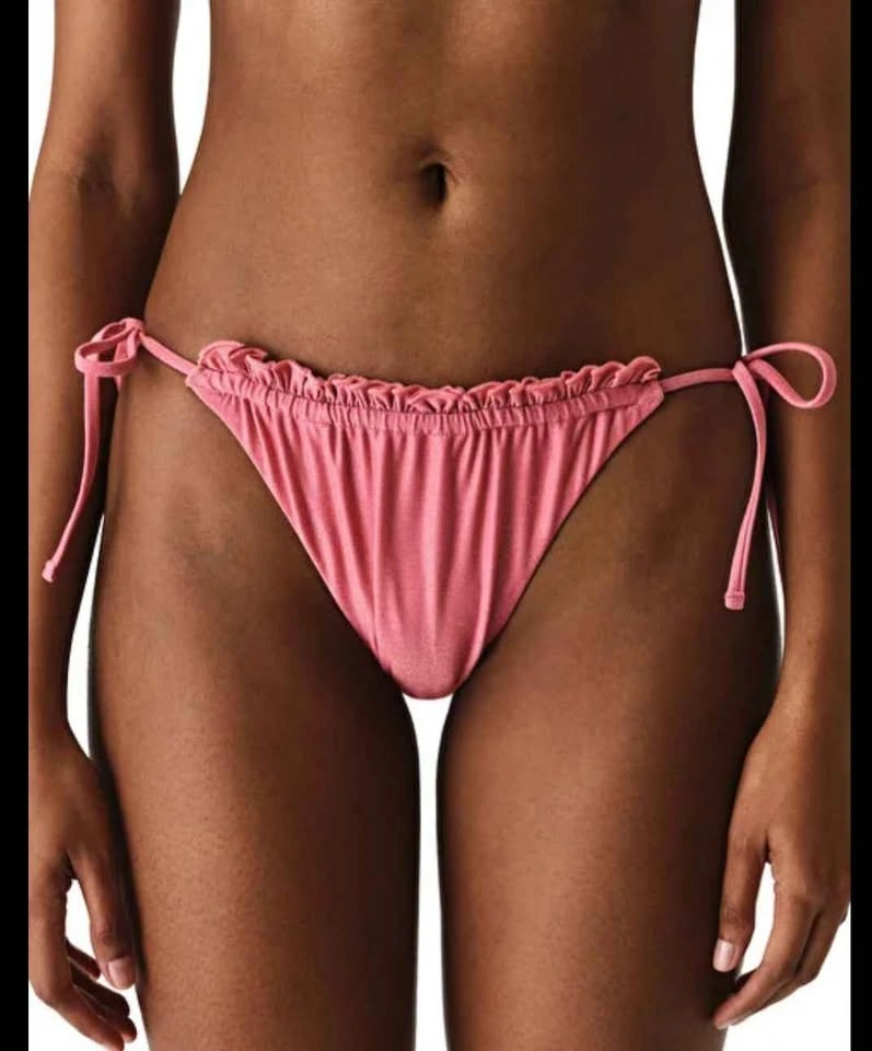 Pink Shimmer Side-Tie Bikini Bottom - photo 2