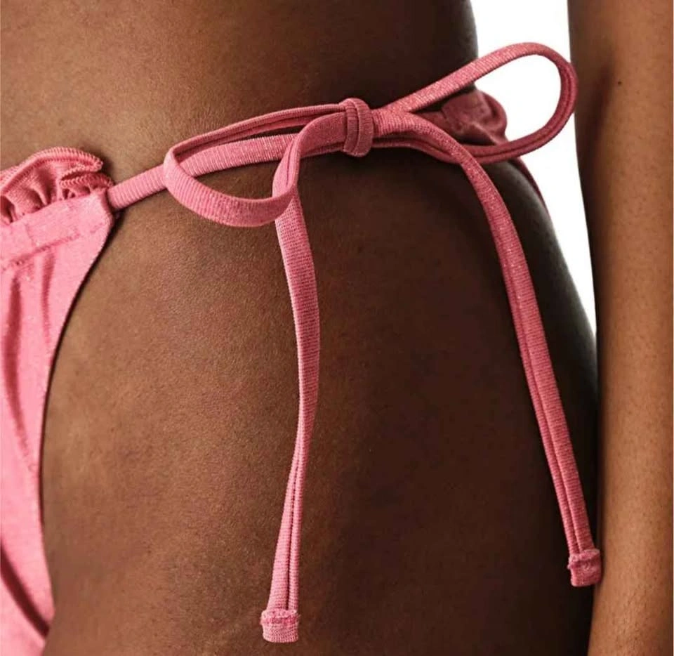 Pink Shimmer Side-Tie Bikini Bottom - photo 4