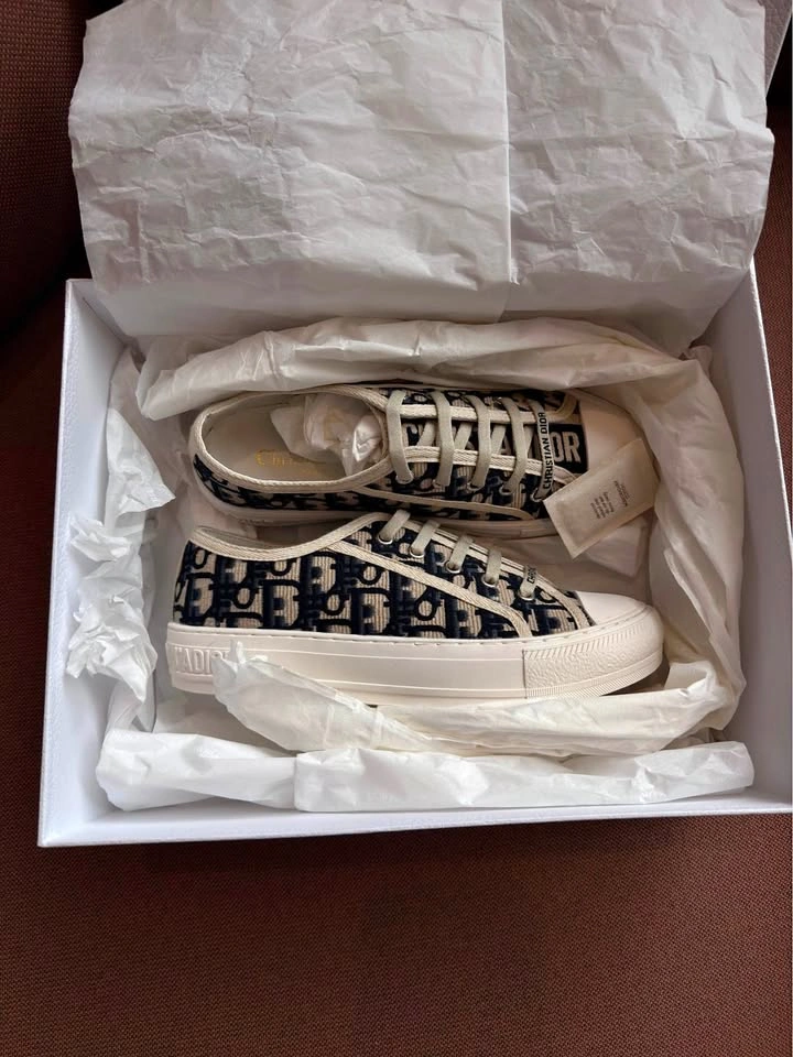 Walk'n'Dior Sneaker Deep Blue Embroidered Size 8 (EU 38)