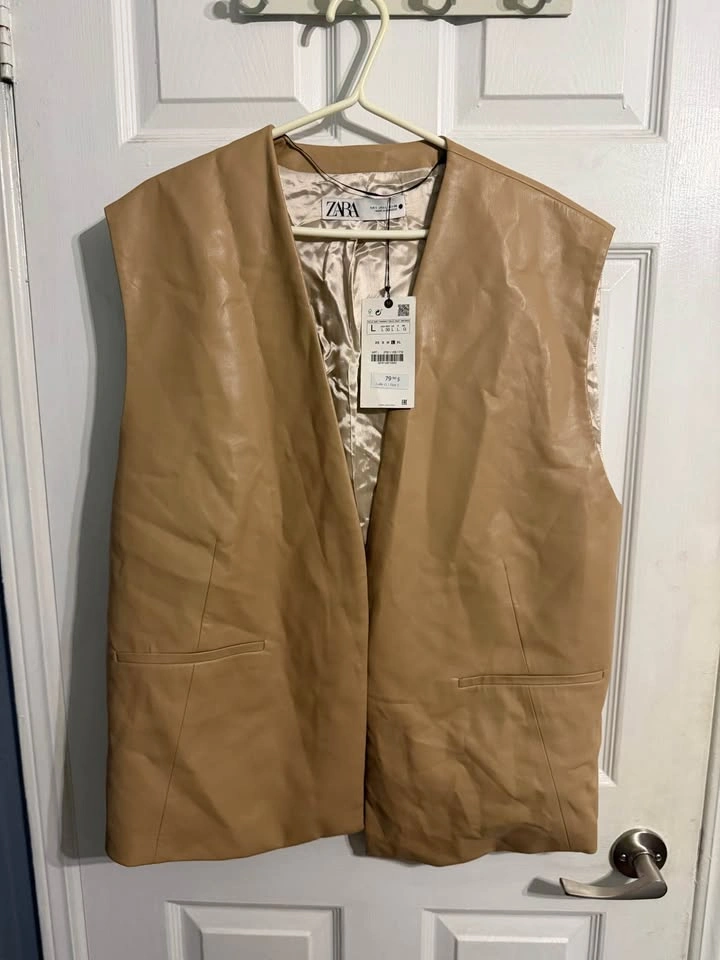 Zara Faux Leather Vest and Shorts Set (women’s) - photo 2