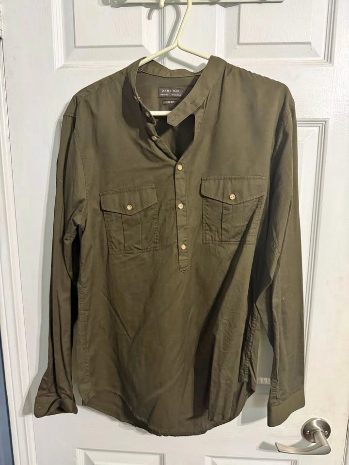 Zara Man Slim Fit Henley Shirt