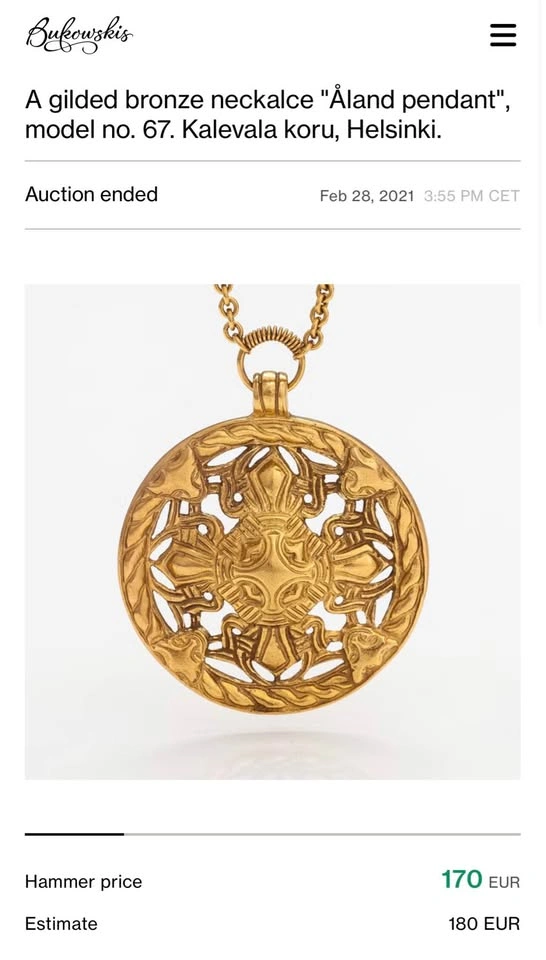 Kalevala Koru Åland Pendant Necklace Model No. 67 - photo 2