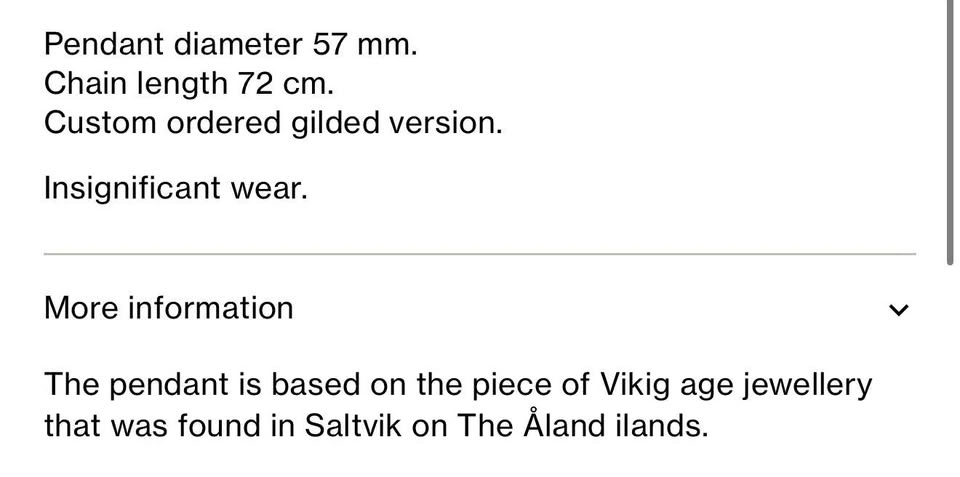 Kalevala Koru Åland Pendant Necklace Model No. 67 - photo 3