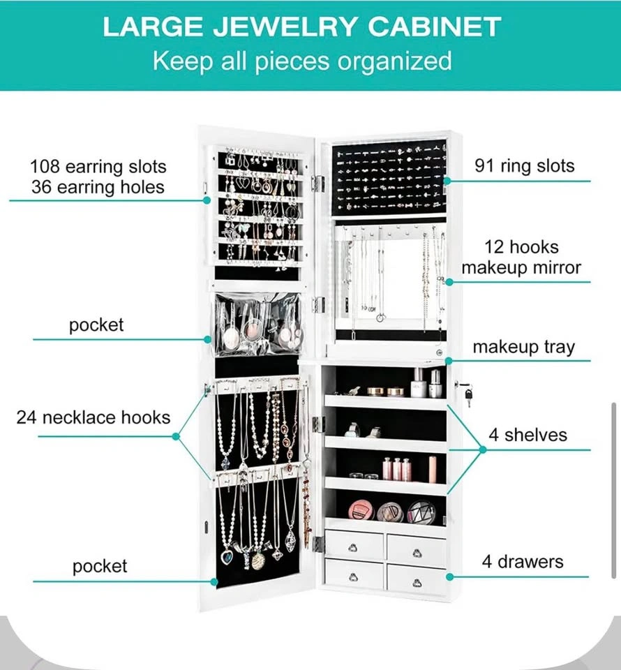 Full-Length Mirror Jewelry Armoire - photo 4