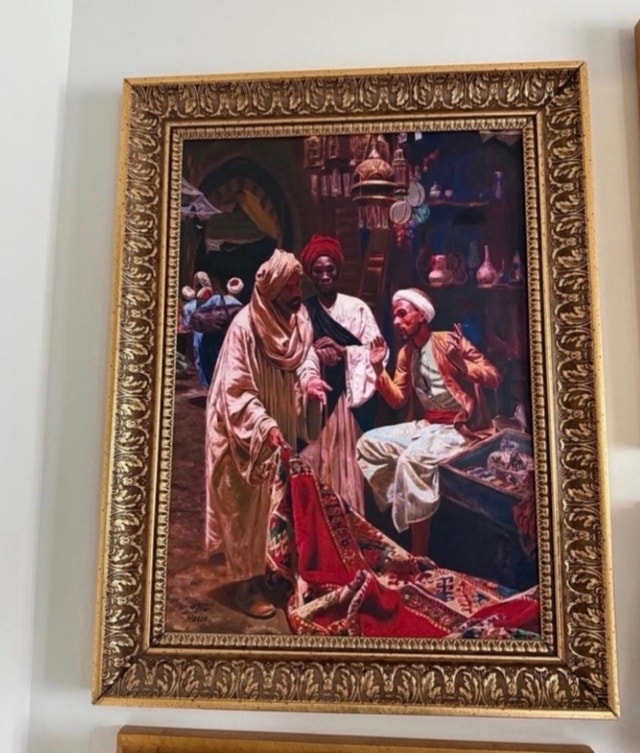 “The Carpet Seller In Egypt” Oil Painting - photo 2