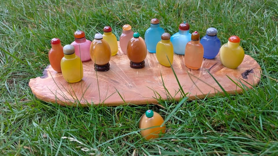 Miniature Colorful Snuff Bottles - LOT 6 Opalite, Opaline