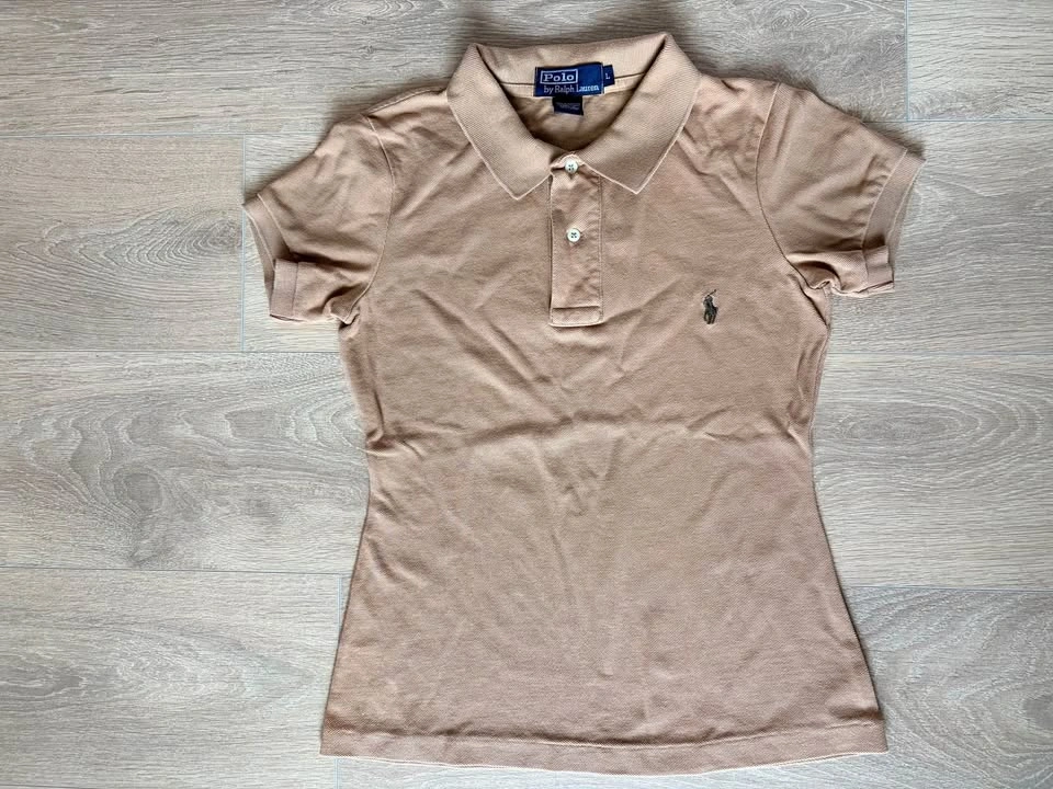 Vintage 90’s Women’s Polo Ralph Lauren Tan Short Sleeve Polo