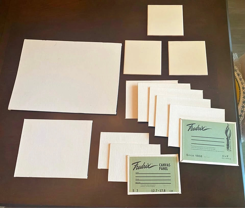 Fredrix Canvas Panels and Ceramic Tiles Art Supply Bundle