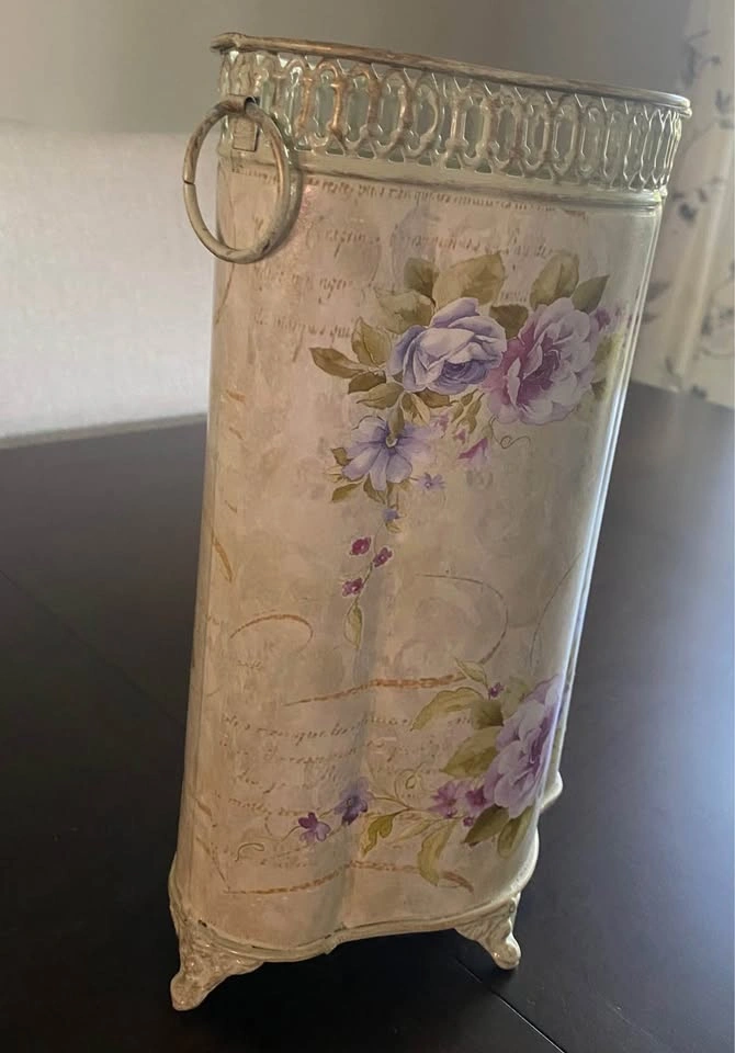 Vintage Floral Metal Floral Vase/Bucket - photo 3