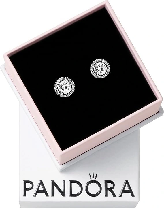 Pandora Round Sparkle Stud Earrings in Sterling Silver - photo 3